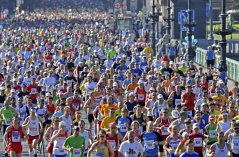 marathon runners in Prague