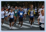 Budapest Marathon in Hungary, Runners from Italy, running together to the finish