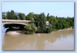 Duna áradása Budapesten Margitsziget, Margit híd, Szigeti bejáró