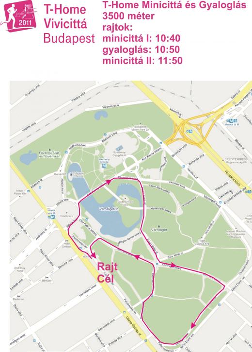 Vivicittá minicittá futás térkép