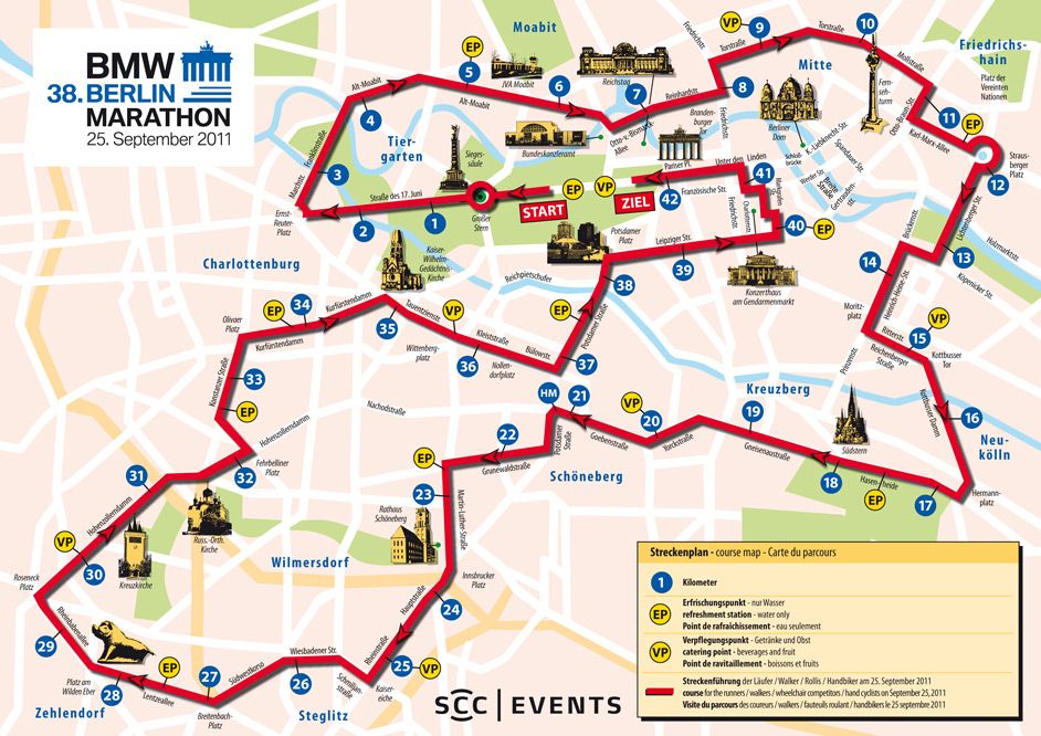 utvonal térkép Berlin Maraton BMW Berlin Marthon | maratoni futók utvonal térkép