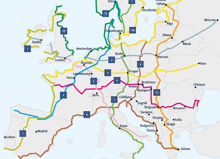 biciklis térkép Eurovelo 6 Kerékpárút | kerékpáros térkép biciklis térkép