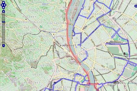 Budapest kerékpárutak kerékpáros térkép