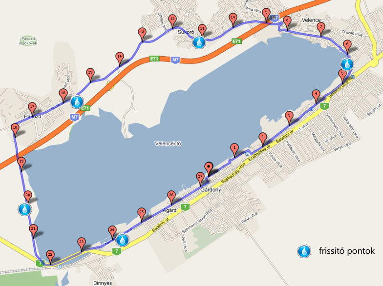 velencei tó szabadstrand térkép Tóparti futóparti futás Velencei tó útvonala velencei tó szabadstrand térkép