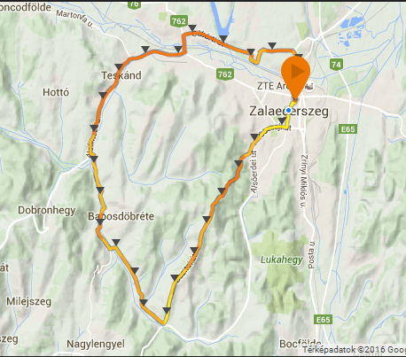 Google map a futásom útvonaláról Pezzetta Umberto futás 20160131220027_25km.png