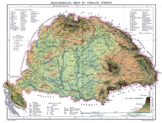 A Magyar Királyság domborzati térképe 1867 és 1918 között