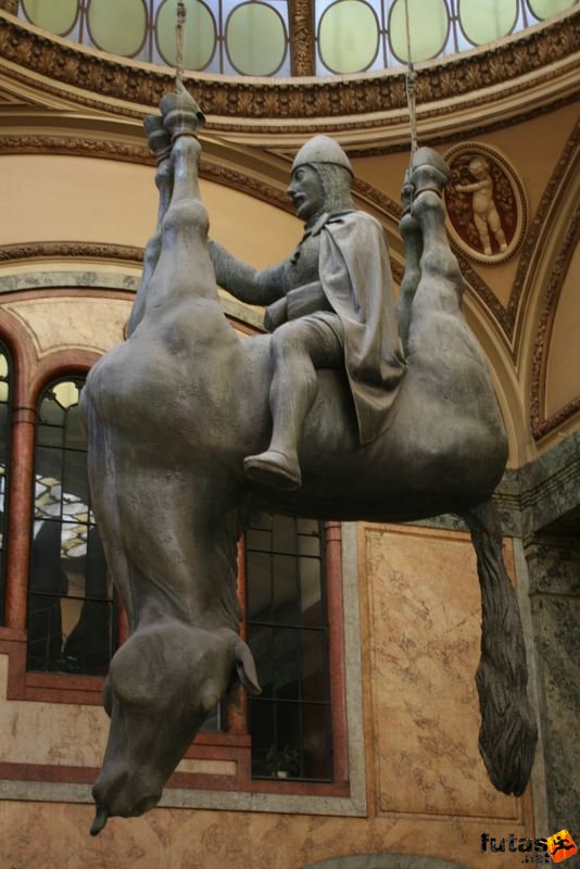 Prague, David Cerny of St. Wenceslas sitting on the belly of a decidedly dead horse