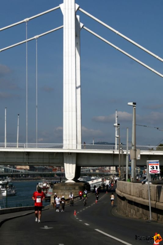 Budapest Marathon Erzsébe híd Budapest Marathon in Hungary,, Erzsébe híd