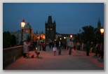 Prague Marathon Running Charles Bridge at night