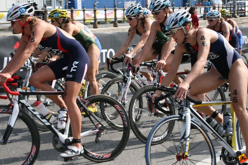Triathlon World Championship Elite Women bicycle race, SARAH HASKINS USA, RADKA VODICKOVA
