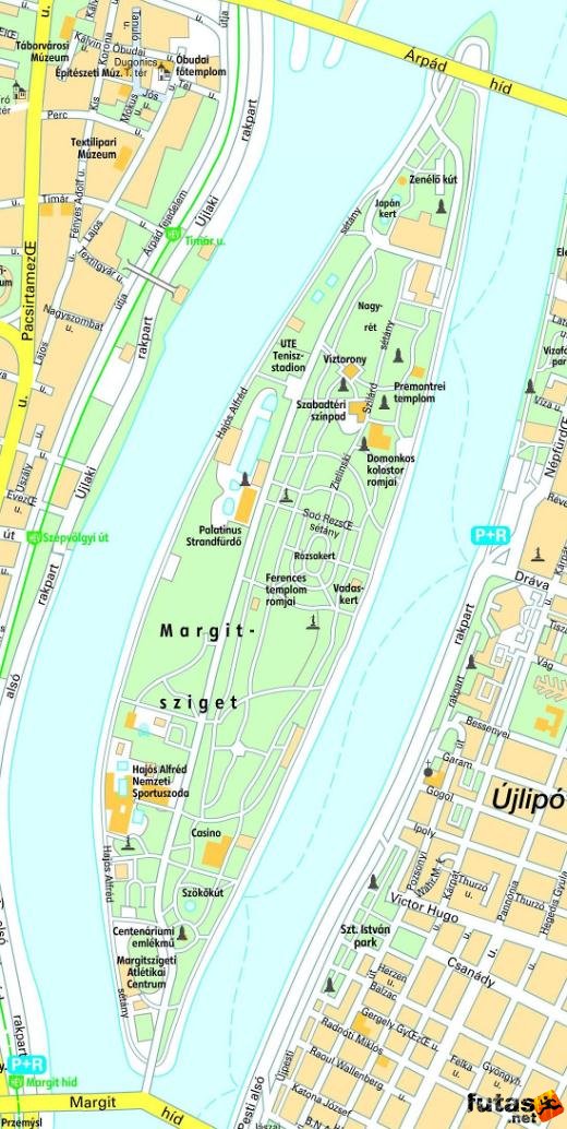 Margitsziget térkép