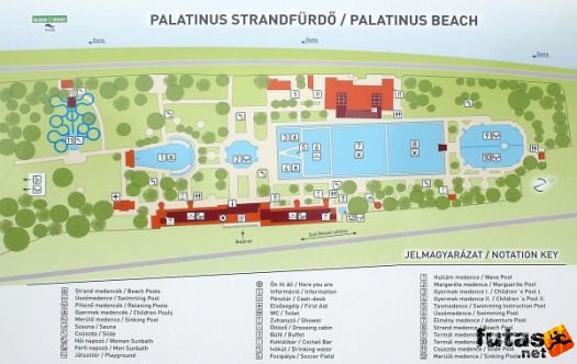 térkép a Palatinus Strandfürdőről