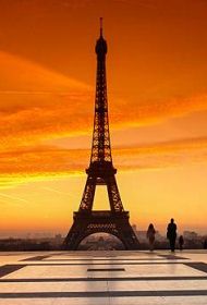 Párizs Eiffel torony naplementekor