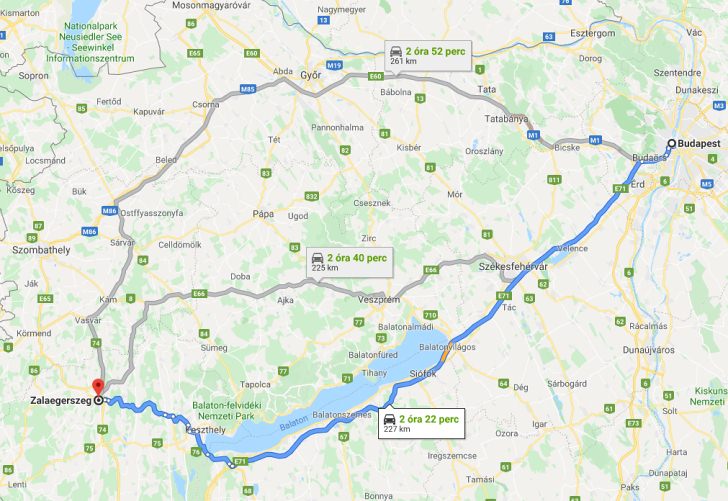 Zalaegerszeg Budapest távolsága térképen autós úton