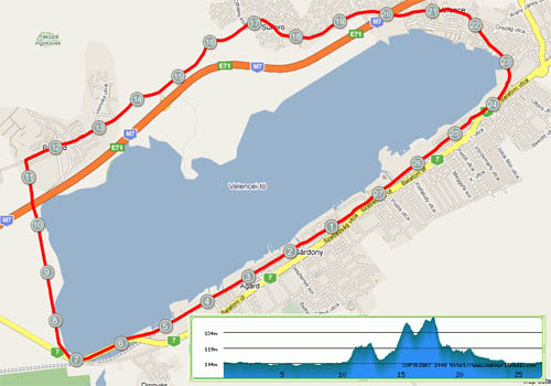 Velencei-tavi-szupermaraton útvonal